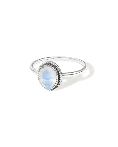 Tiramisu Silver 1.00 Ct. Tw. Moonstone Solitaire Ring