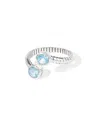 Tiramisu Silver 1.05 Ct. Tw. Blue Topaz Bypass Ring In Silver