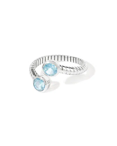 Tiramisu Silver 1.05 Ct. Tw. Blue Topaz Bypass Ring