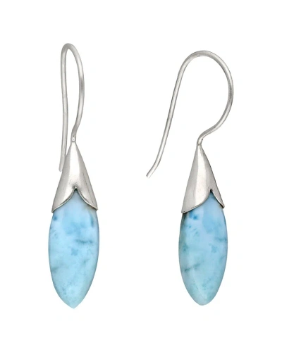 Tiramisu Silver 11.75 Ct. Tw. Larimar Earrings In Blue