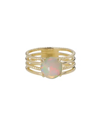 Tiramisu Silver 1.15 Ct. Tw. Ethiopian Opal Ring In Gold
