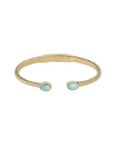 Tiramisu Silver 1.50 Ct. Tw. Blue Mohave Turquoise Bracelet In Gold