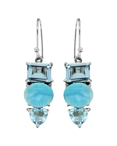 Tiramisu Silver 17.30 Ct. Tw. Gemstone Earrings In Blue
