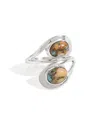 Tiramisu Silver 2.00 Ct. Tw. Oyster Copper Turquoise Bypass Ring In Silver