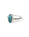 Tiramisu Silver 2.10 Ct. Tw. Blue Copper Turquoise Statement Ring In Blue
