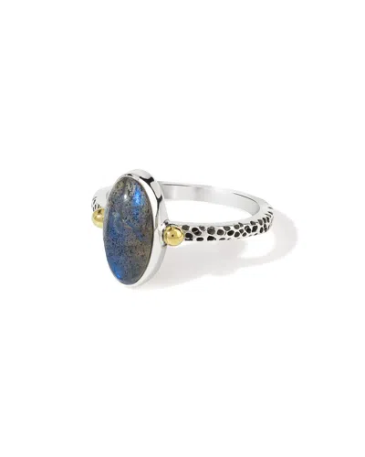 Tiramisu Silver 2.10 Ct. Tw. Labradorite Statement Ring In Multi