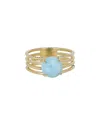 Tiramisu Silver 2.10 Ct. Tw. Larimar Ring