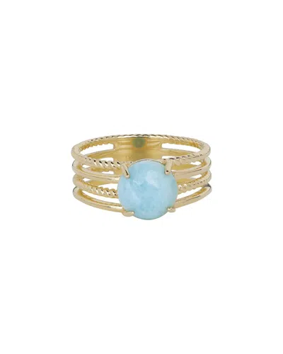 Tiramisu Silver 2.10 Ct. Tw. Larimar Ring In Gold