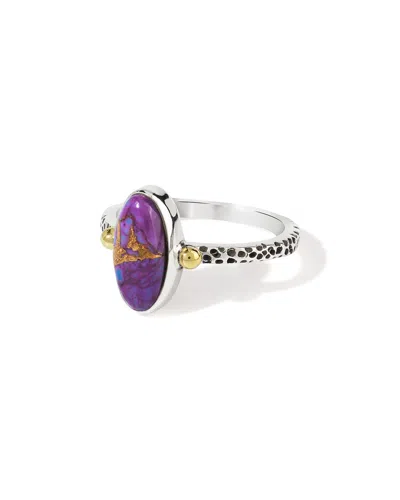 Tiramisu Silver 2.10 Ct. Tw. Purple Copper Turquoise Statement Ring