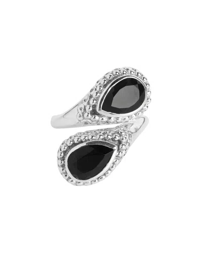 Tiramisu Silver 2.30 Ct. Tw. Black Onyx Ring In Metallic