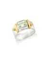 Tiramisu Silver 2.40 Ct. Tw. Green Amethyst Solitaire Ring In Multi