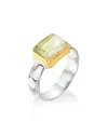 Tiramisu Silver 2.40 Ct. Tw. Green Amethyst Solitaire Ring In Neutral