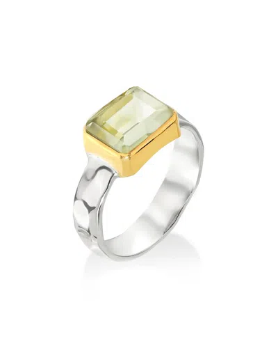 Tiramisu Silver 2.50 Ct. Tw. Green Amethyst Solitaire Ring In Metallic