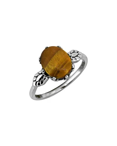 Tiramisu Silver 2.81 Ct. Tw. Tiger Eye Ring In Metallic