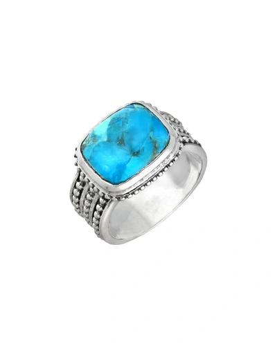 Tiramisu Silver 3.85 Ct. Tw. Blue Mohave Turquoise Ring