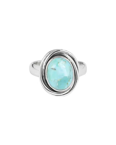 Tiramisu Silver 3.00 Ct. Tw. Blue Mohave Turquoise Ring