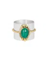 Tiramisu Silver 3.00 Ct. Tw. Malachite Ring