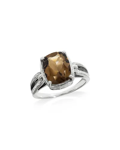 Tiramisu Silver 3.80 Ct. Tw. Smoky Quartz Solitaire Ring In Brown