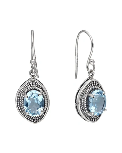 Tiramisu Silver 4.72 Ct. Tw. Blue Topaz Earrings In Metallic