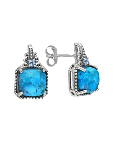 Tiramisu Silver 4.94 Ct. Tw. Gemstone Earrings In Blue