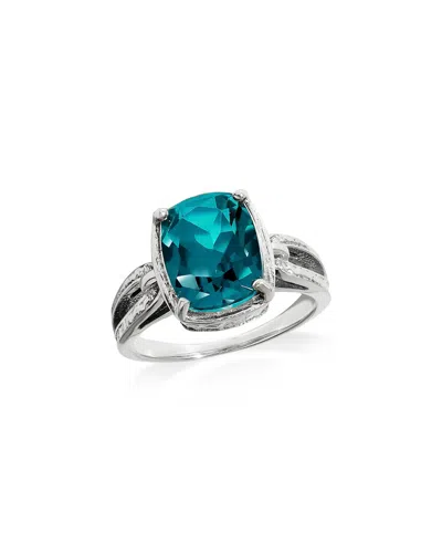 Tiramisu Silver 4.13 Ct. Tw. London Blue Doublet Quartz Solitaire Ring In Metallic