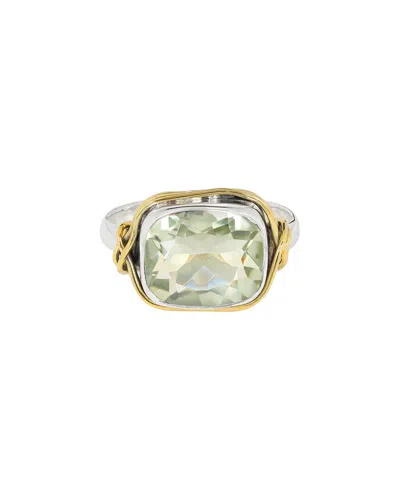 TIRAMISU TIRAMISU SILVER 4.85 CT. TW. GREEN AMETHYST RING