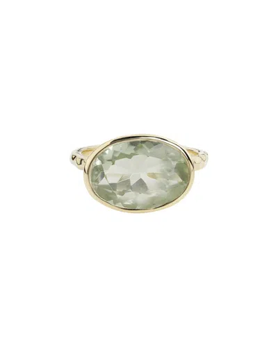Tiramisu Silver 4.90 Ct. Tw. Green Amethyst Ring In Gold