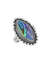 TIRAMISU TIRAMISU SILVER 5.85 CT. TW. ABALONE SHELL RING