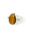 Tiramisu Silver 5.05 Ct. Tw. Tiger Eye Statement Ring In Silver