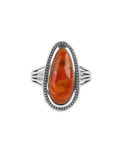 Tiramisu 925 Silver 5.2 Cts. Orange Mohave Turquoise Ring