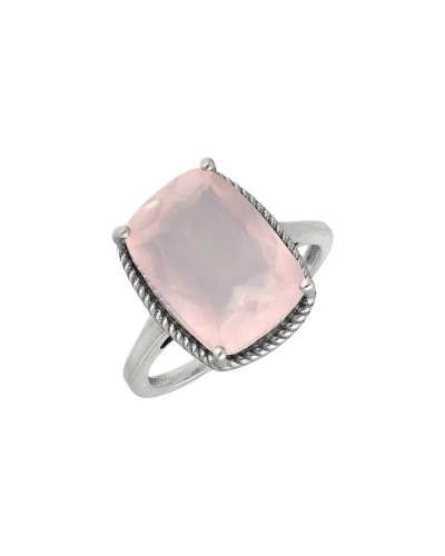 Tiramisu Silver 6.90 Ct. Tw. Rose Quartz Ring In Metallic