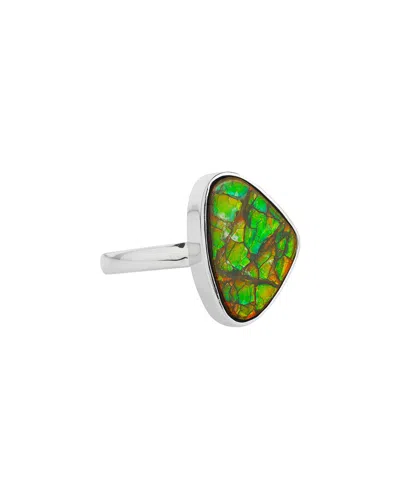 Tiramisu Silver 6.35 Ct. Tw. Ammolite Ring In Metallic