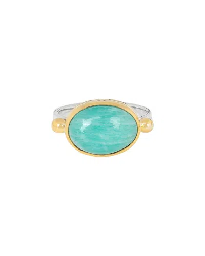 TIRAMISU TIRAMISU SILVER 6.50 CT. TW. AMAZONITE RING