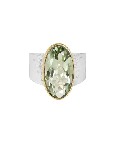 TIRAMISU TIRAMISU SILVER 6.90 CT. TW. GREEN AMETHYST RING