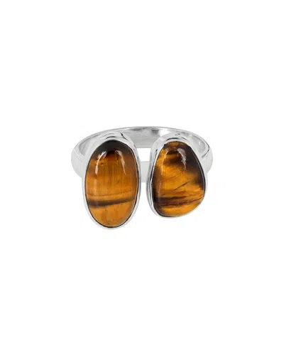 Tiramisu Silver 6.90 Ct. Tw. Tiger Eye Ring