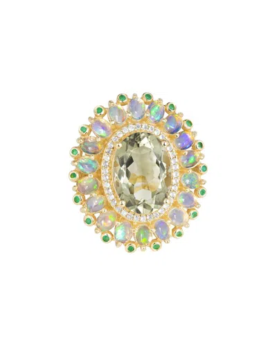 Tiramisu Silver 7.73 Ct. Tw. Gemstone Ring In Multi