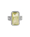 Tiramisu Silver 8.40 Ct. Tw. Lemon Quartz Ring