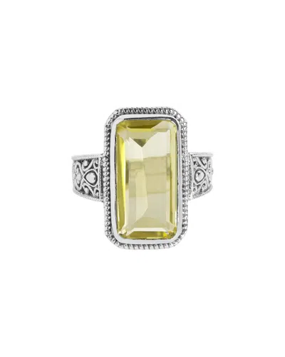 Tiramisu Silver 8.40 Ct. Tw. Lemon Quartz Ring In Gold