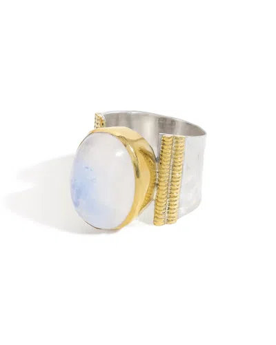 Tiramisu Silver 9.00 Ct. Tw. Moonstone Statement Ring In Metallic