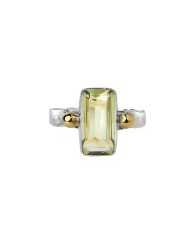 Tiramisu Silver Green Amethyst Ring