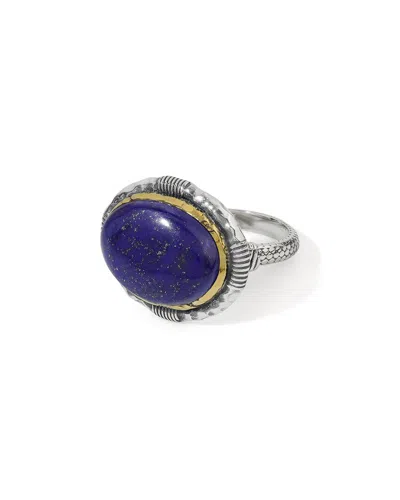 Tiramisu Silver Plated 11.69 Ct. Tw. Lapis Lazuli Statement Ring In Blue