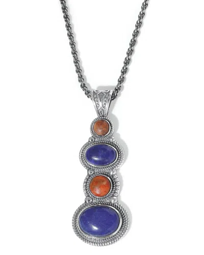 Tiramisu Silver Plated 14.10 Ct. Tw. Gemstone Statement Necklace