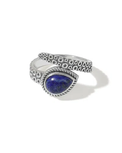 Tiramisu Silver Plated 1.45 Ct. Tw. Lapis Bypass Ring In Multi