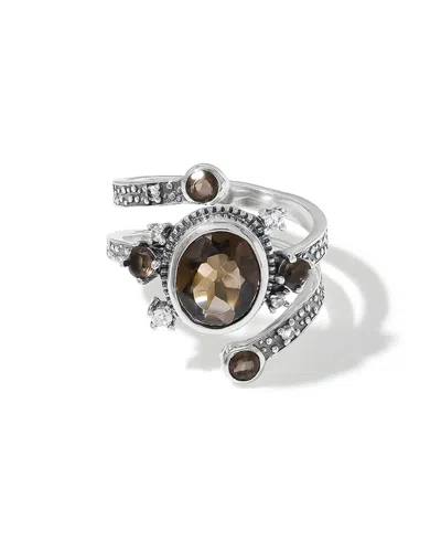 Tiramisu Silver Plated 3.17 Ct. Tw. Gemstone Statement Ring In Metallic