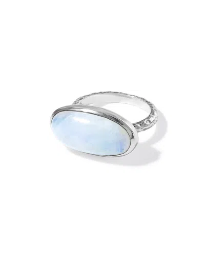 Tiramisu Silver Plated 8.98 Ct. Tw. Rainbow Moonstone Statement Ring In Metallic