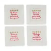 Tiramisu Sip & Smile Embroidered Cocktail Napkins In Multi