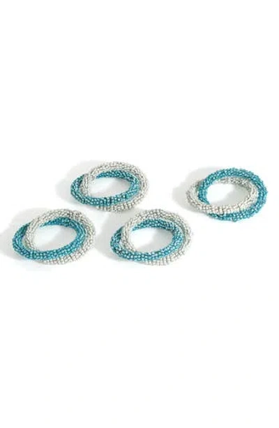 Tiramisu Sky Whirl 4-pack Napkin Rings In Blue