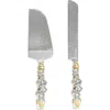 Tiramisu Snow Melt Embellished Constellation 2-piece Cake Serving Set In White