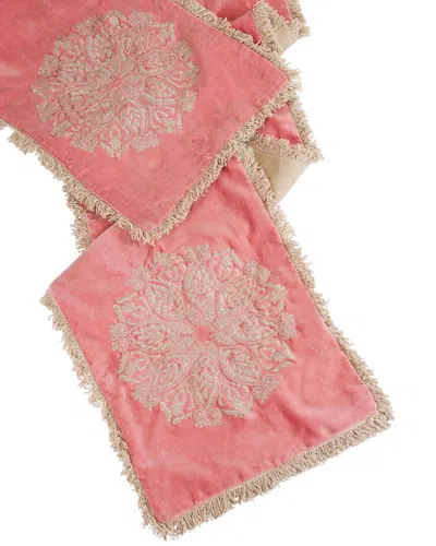 Tiramisu Soleil Velvet Table Runner In Pink