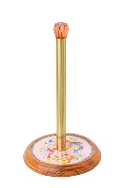 Tiramisu Songbird Garden Enamel Paper Towel Holder In Multi